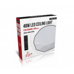 Asalite LED Mennyezeti Lámpa LIZA 48W 3000K/4000K/6500K (3400 lumen) Gyémánt/Csillagos+Távirányító CCT Mennyezeti LED  Asalite LED mennyezeti lámpa ????????????? ASALITE