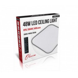 Asalite LED Mennyezeti Lámpa OLIVIA 48W 3000K/4000K/6500K (3400 lumen) Négyzet +Távirányító CCT Mennyezeti LED  Asalite LED mennyezeti lámpa ????????????? ASALITE