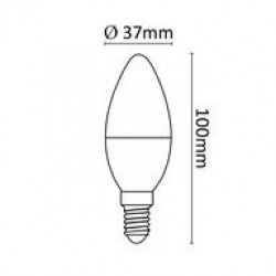 Asalite LED Izzó C37 gyertya E14 6W 3000K (510 lumen) LED izzó Fürdöszoba ????????????? ASALITE