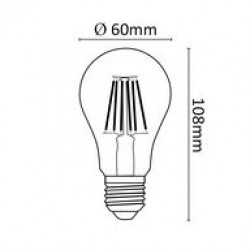 Asalite LED Izzó A60 filament gömb E27 6W 4000K (660 lumen) LED izzó Fürdöszoba ????????????? ASALITE