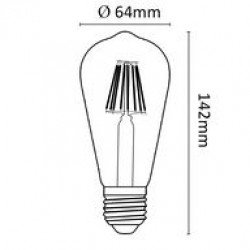 Asalite LED Izzó ST64 filament E27 8W 2700K (810 lumen) LED izzó