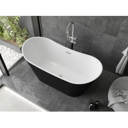 Luxury Montana szabadon álló fürdökád akril  150 x 75 cm, fehér/fekete - 52011507575 Térben álló kád
