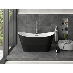 Luxury Montana szabadon álló fürdökád akril  150 x 75 cm, fehér/fekete - 52011507575 Térben álló kád