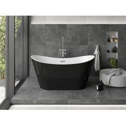 Luxury Montana szabadon álló fürdökád akril  150 x 75 cm, fehér/fekete - 52011507575 Térben álló kád