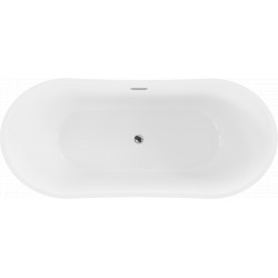 Luxury Montana szabadon álló fürdökád akril  170 x 80 cm, fehér/fekete - 52011708075 Térben álló kád