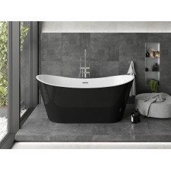 Luxury Montana szabadon álló fürdökád akril  170 x 80 cm, fehér/fekete - 52011708075 Térben álló kád