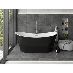 Luxury Montana szabadon álló fürdökád akril  170 x 80 cm, fehér/fekete - 52011708075 Térben álló kád