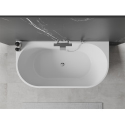 Luxury Oval szabadon álló fürdökád akril falhoz tolható 150 x 75 cm, fehér - 52671507500 Térben álló kád