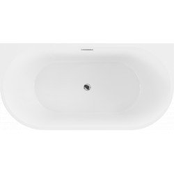 Luxury Oval szabadon álló fürdökád akril falhoz tolható 150 x 75 cm, fehér - 52671507500 Térben álló kád