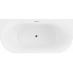 Luxury Oval szabadon álló fürdökád akril falhoz tolható 170 x 80 cm, fehér - 52671708000 Térben álló kád