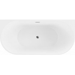 Luxury Oval szabadon álló fürdökád akril falhoz tolható 170 x 80 cm, fehér - 52671708000 Térben álló kád