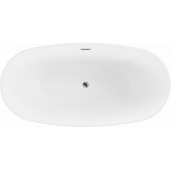 Luxury Eris szabadon álló fürdökád akril  170 x 85 cm, fehér/fekete - 53441708575 Térben álló kád