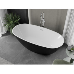 Luxury Eris szabadon álló fürdökád akril  170 x 85 cm, fehér/fekete - 53441708575 Térben álló kád