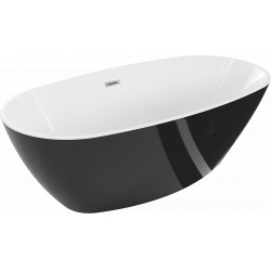 Luxury Eris szabadon álló fürdökád akril  170 x 85 cm, fehér/fekete - 53441708575 Térben álló kád Térben álló kád 406959 Luxury