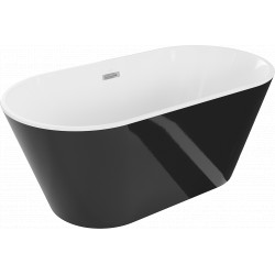 Luxury Flavia szabadon álló fürdökád akril  150 x 75 cm, fehér/fekete - 54031507575 Térben álló kád Térben álló kád 406959 Luxury