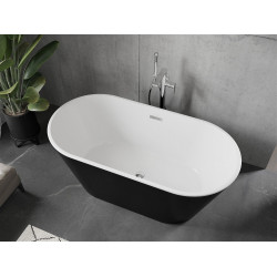 Luxury Flavia szabadon álló fürdökád akril  150 x 75 cm, fehér/fekete - 54031507575 Térben álló kád