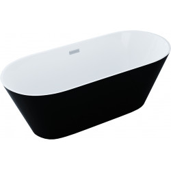 Luxury Flavia szabadon álló fürdökád akril  150 x 75 cm, fehér/fekete - 54031507575 Térben álló kád Térben álló kád 406959 Luxury