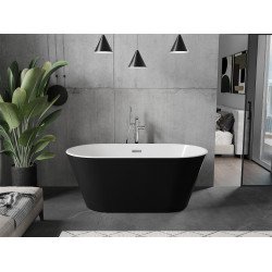 Luxury Flavia szabadon álló fürdökád akril  150 x 75 cm, fehér/fekete - 54031507575 Térben álló kád
