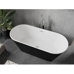 Luxury Flavia szabadon álló fürdökád akril  170 x 80 cm, fehér/fekete - 54031708075 Térben álló kád