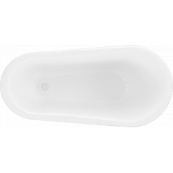 Luxury Retro szabadon álló fürdökád akril  150 x 73 cm, fehér/fekete, láb fehér  - 53251507375-20 Térben álló kád