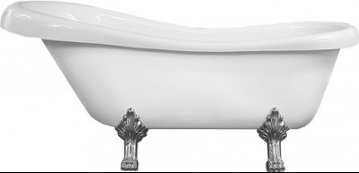 Luxury Retro szabadon álló fürdökád akril  170 x 75 cm, fehér, láb króm - 53251707500-00 Térben álló kád