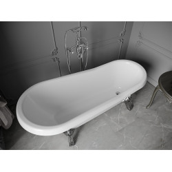 Luxury Retro szabadon álló fürdökád akril  170 x 75 cm, fehér, láb króm - 53251707500-00 Térben álló kád