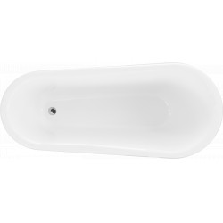 Luxury Retro szabadon álló fürdökád akril  170 x 75 cm, fehér, láb króm - 53251707500-00 Térben álló kád