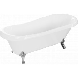 Luxury Retro szabadon álló fürdökád akril  170 x 75 cm, fehér, láb króm - 53251707500-00 Térben álló kád