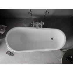 Luxury Retro szabadon álló fürdökád akril  170 x 75 cm, fehér, láb króm - 53251707500-00 Térben álló kád