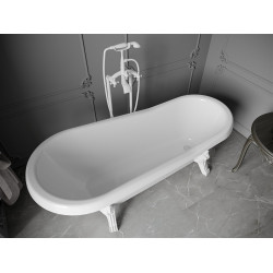Luxury Retro szabadon álló fürdökád akril  170 x 75 cm, fehér, láb fehér  - 53251707500-20 Térben álló kád