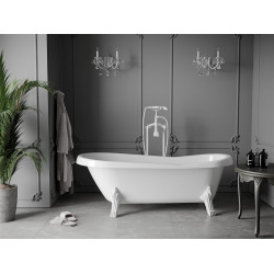 Luxury Retro szabadon álló fürdökád akril  170 x 75 cm, fehér, láb fehér  - 53251707500-20 Térben álló kád