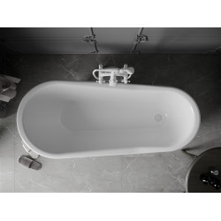 Luxury Retro szabadon álló fürdökád akril  170 x 75 cm, fehér, láb fehér  - 53251707500-20 Térben álló kád