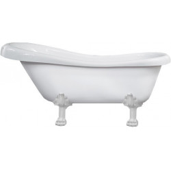 Luxury Retro szabadon álló fürdökád akril  170 x 75 cm, fehér, láb fehér  - 53251707500-20 Térben álló kád Térben álló kád 406959 Luxury