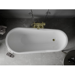 Luxury Retro szabadon álló fürdökád akril  170 x 75 cm, fehér, láb arany  - 53251707500-50 Térben álló kád