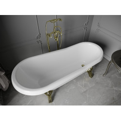 Luxury Retro szabadon álló fürdökád akril  170 x 75 cm, fehér, láb arany  - 53251707500-50 Térben álló kád