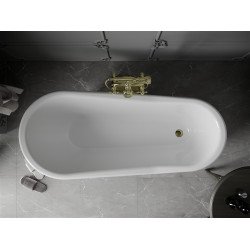 Luxury Retro szabadon álló fürdökád akril  170 x 75 cm, fehér, láb arany  - 53251707500-50 Térben álló kád