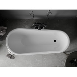 Luxury Retro szabadon álló fürdökád akril  170 x 75 cm, fehér, láb fekete  - 53251707500-70 Térben álló kád