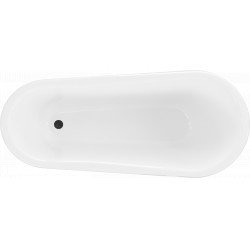 Luxury Retro szabadon álló fürdökád akril  170 x 75 cm, fehér, láb fekete  - 53251707500-70 Térben álló kád