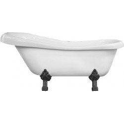 Luxury Retro szabadon álló fürdökád akril  170 x 75 cm, fehér, láb fekete  - 53251707500-70 Térben álló kád Térben álló kád 406959 Luxury