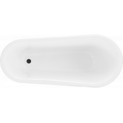Luxury Retro szabadon álló fürdökád akril  170 x 75 cm, fehér/fekete, láb fekete  - 53251707575-70 Térben álló kád
