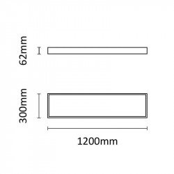 Asalite LED Panel Mennyezetre Rögzíthetõ Keret (62mm) 120x30cm BackLit Panelhez LED Panel