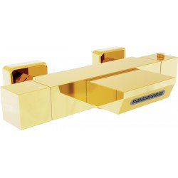 Mexen Cube termosztáros kád csaptelep , arany - 77360-50 Kádtöltö csap Kádtöltö csap 406594 Mexen