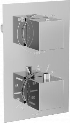 Mexen Cube termosztáros kád és zuhany csaptelep rejtett , króm - 77502-00 Kádtöltö csap