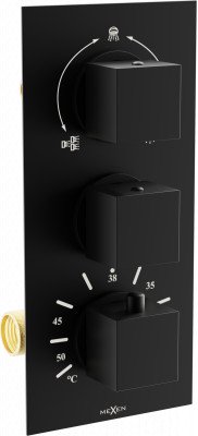 Mexen Cube termosztáros kád és zuhany csaptelep rejtett  , fekete - 77503-70 Kádtöltö csap