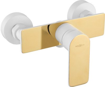 Mexen Alfa  zuhany csap , fehér/ arany- 745740-25 Zuhany csap falra