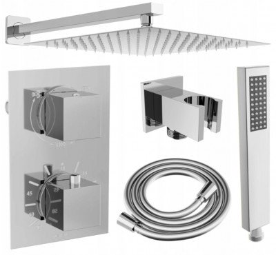 Mexen Cube DR02 rejtett zuhanyszett komplett  esöztetövel 30 cm, króm - 77502DR0230-00 Zuhany szett komplett