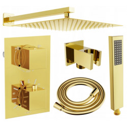 Mexen Cube DR02 rejtett zuhanyszett komplett  esöztetövel 30 cm,  arany - 77502DR0230-50 Zuhany szett komplett Zuhany szett komplett 406594 Mexen