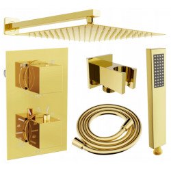 Mexen Cube DR02 rejtett zuhanyszett komplett  esöztetövel 30 cm,  arany - 77502DR0230-50 Zuhany szett komplett Zuhany szett komplett 406594 Mexen