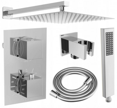Mexen Cube DR02 Rejtett zuhanyszett komplett  esöztetövel25 cm, króm - 77502DR0225-00 Zuhany szett komplett