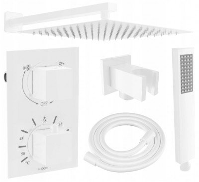Mexen Cube DR02 rejtett zuhanyszett komplett  esöztetövel 25 cm,  fehér - 77502DR0225-20 Zuhany szett komplett